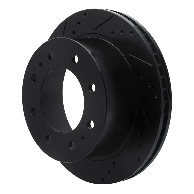 Chevrolet Silverado 3500 HD Brake Rotor (1) - Rear Left - R1 Concepts - Drilled & Slotted - Black - `11-`25